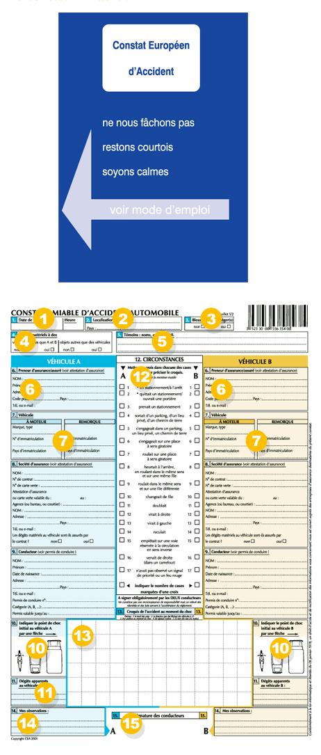 Constat amiable à l'étranger